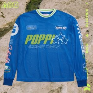 Poppi Iconic Juicy AF Electric Blue Long Sleeve Jersey💙